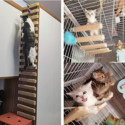 40in Cat Ladder, Sisal Rope Bridge, Climbing Frame Accessory (40in) - Image 2