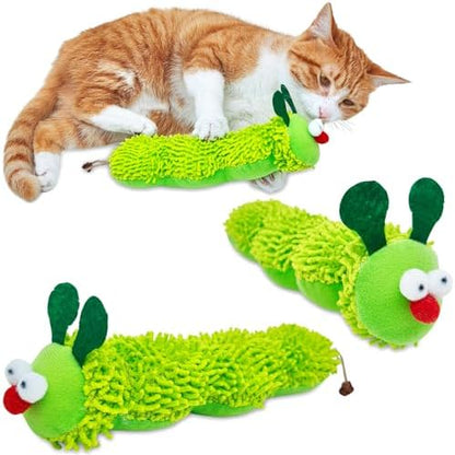 miwoowim 3 Pack Plush Caterpillar Cat Kicker, 9" Catnip & Gall Fruit Toy by miwooim