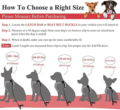 VIVAGLORY Dog Seatbelt Tuffbelt Dog Car Harness, XS, Red - Image 5