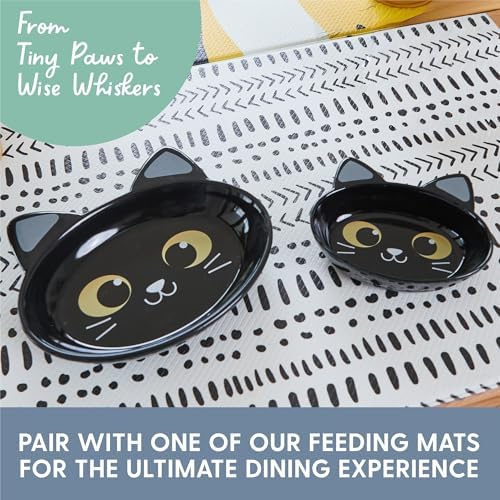 The Cat Ladies Ceramic Cat Bowls - Whisker Friendly Food Bowl - Cute Pet, Kitten Plates - Dishes for Indoor Cats - Dish for Wet Food & Water - Platos para Gatos - Black Cat, Set of 2 - Image 6