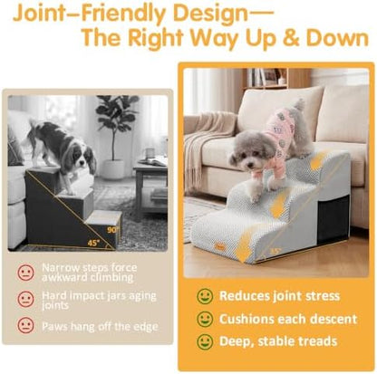 Topmart 3 Tiers Foam Dog Ramps/Steps, Non-Slip Pet Steps - Image 2