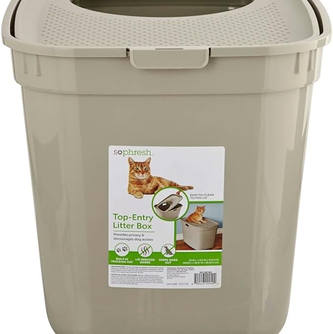 So Phresh Top-Entry Litter Box Tan 23.2" L X 15.4" W X 15" H