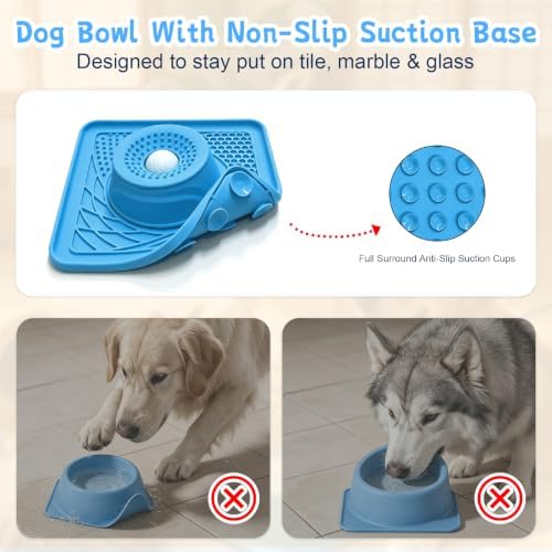 Slow Feeder Dog Bowl & Lick Mat,2-in-1 Dog Lick Bowl with Interactive Rolling Ball for Liquid and Thick Treats,Anti-Slip Dog Lick Bowl for Dogs & Cats - Image 5