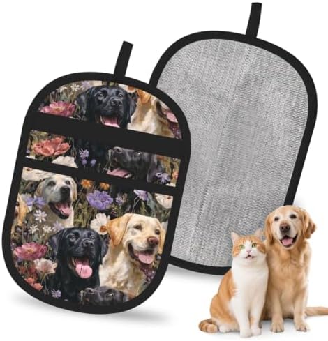 Labrador Retriever Dog Floral Garden Pet Hair Removal Glove For Cats Dogs by FREEHOTU