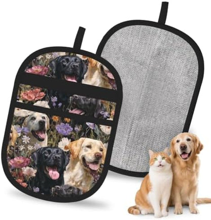 Labrador Retriever Dog Floral Garden Pet Hair Removal Glove For Cats Dogs by FREEHOTU