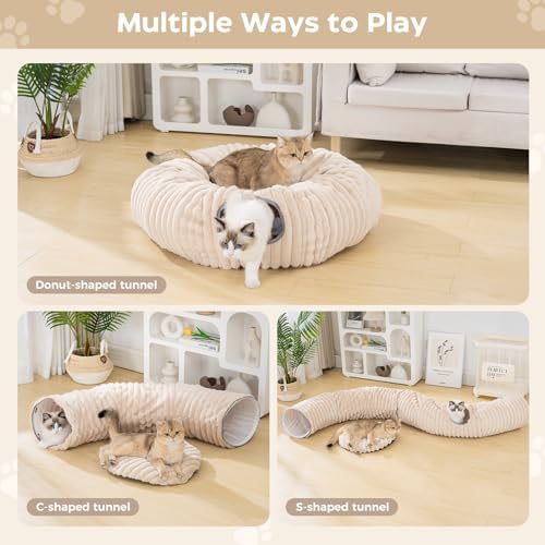 Avont Cat Tunnel Bed for Indoor Cats, Latte - Image 2