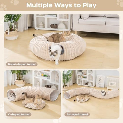 Avont Cat Tunnel Bed for Indoor Cats, Latte - Image 2