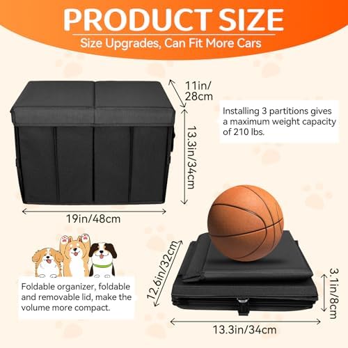 Car Seat Extender for Dogs, Backseat Extender for Large Dog up to 180 LBS, Foldable Back or Front Seat Extender for Most Cars Car Organizer Gap Filler - Image 2