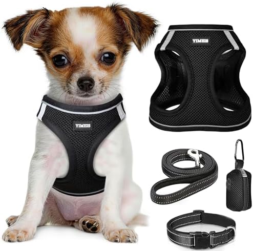 No Pull Dog Puppy Harness and Leash Set Reflective Mesh Vest Small by YIMEIS