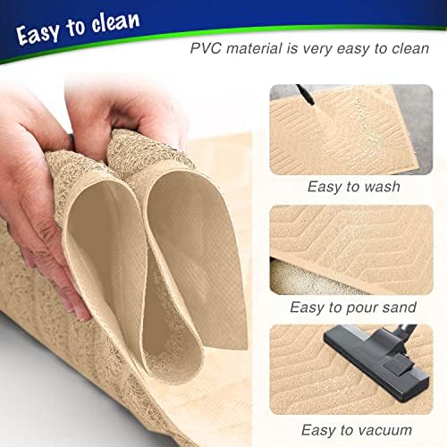 WePet Cat Litter Box Mat(No. 02-2), Kitty Premium PVC Pad, Durable Trapping Rug, Phthalate Free, Urine-Resistant, Scatter Control, L 35 x 23, Beige - Image 5