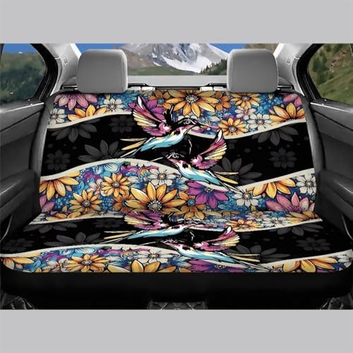 AFPANQZ Hummingbird Pattern Car Rear Bench Protective Car Seat Cover Back Seat Only Car Truck SUVs Polyester Fabric Car Backseat Cover Universal Fit Full Wrap Dust-Proof Seat Cover - Image 3