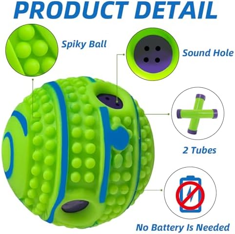 Spiky Interactive Dog Toys Ball, XL, 5.51 in (14 cm) - Image 2