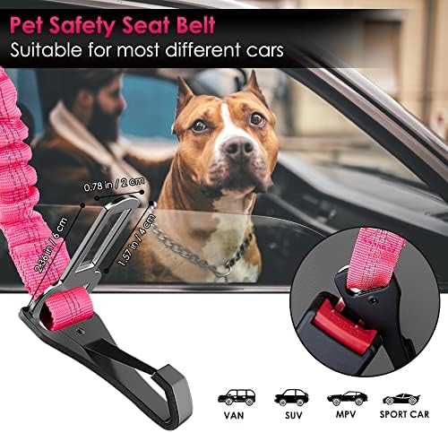 SlowTon Dog Car Seat Belt, 3 in 1 Latch Bar Attachment Dog Safety Seatbelt - Image 6