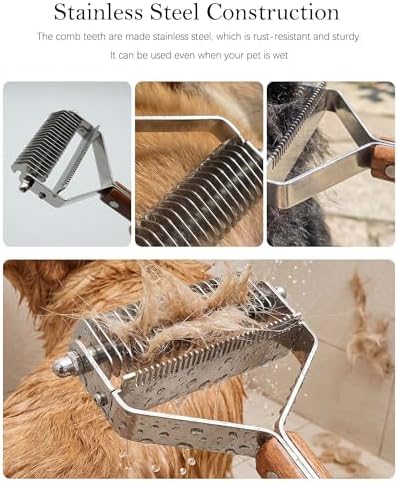 2 in 1 Pet Grooming Tool,Dematting Comb for Dogs and Cats - Image 6