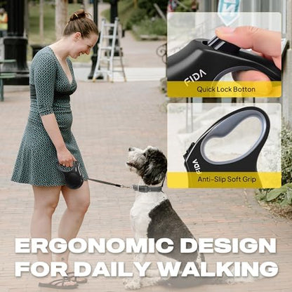 Fida Retractable Dog Leash X-Small Breed, 10 ft Durable Pet Walking Leash for Extra Small Dogs/Cats/Small Animals up to 18 lbs, 360° Tangle Free, Black - Image 5
