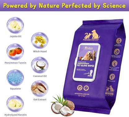 Pet Glove Wipes, Cleaning Wipes for Full-Body Grooming (20 Count) - Image 5
