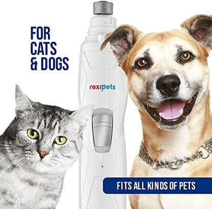 REXIPETS Cat and Dog Nail Grinder - Rechargeable Electric Pet Nail Clipper & Trimmer- Painless Paws Grooming - Quiet 2-Speed Motor. 3 Size Ports for Small, Medium, Large Pets- Up to 4 Hours of Charge - Image 6