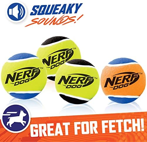 Nerf Dog 2.5in Squeak Tennis Ball 4-Pack, Multicolor - Image 2