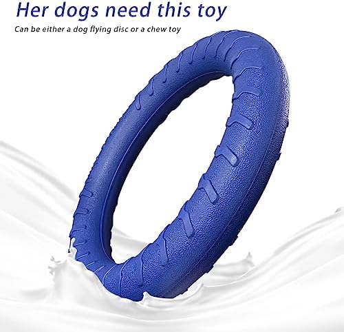 Blue Indestructible Dog Toys for Aggressive Chewers Flying Discs for Medium/Large Breeds Dog Training Ring, - Image 2
