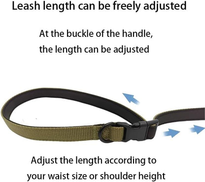 Multifunctional Dog Leash with Extra Handle -4 in 1 Hands-Free Adjustable Dog Leash for Jogging, Walking, Running - Fits Small and Medium-Sized Dogs (Army Green, M)