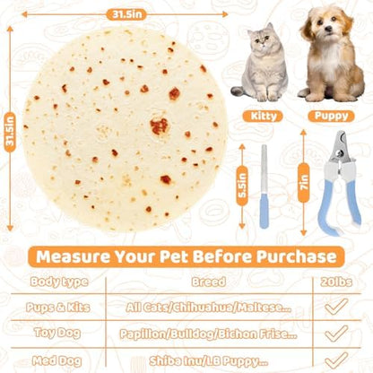 31.5" Tortilla Shape Blanket Cat Grooming Wrap for Cutting Nails - Image 5