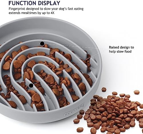 Coomazy Slow Feeder Dog Bowls, Silicone Anti Choking Puzzle Dog Food Bowl - Image 3