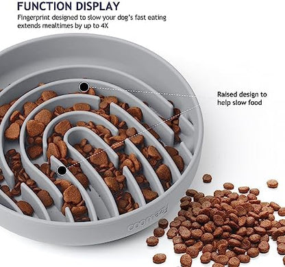 Coomazy Slow Feeder Dog Bowls, Silicone Anti Choking Puzzle Dog Food Bowl - Image 3