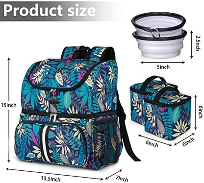 BAGLHER Pet Travel Bag, Double-Layer Pet Supplies Backpack (for All Pet Travel Supplies), Pet Travel Backpack with 2 Silicone Collapsible Bowls and 2 Food Baskets Hawaii - Image 4