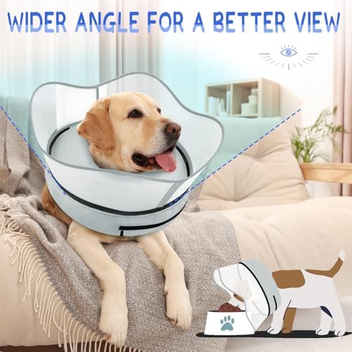 Supet Raised Inflatable Dog Cone Collar to Stop Licking, Soft Dog Cone Alternative After Surgery, Pet Neck Donut Collar for Small Medium Large Dogs - Image 4