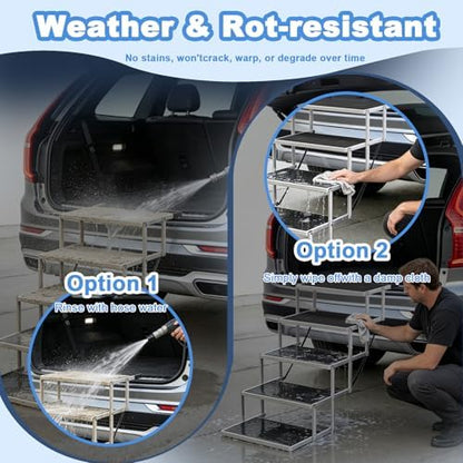 Dog Steps for Car & SUV – 5-Step Foldable Pet Stairs for Large Dogs, Non-Slip Heavy-Duty Plastic Dog Stairs, Lightweight & Portable Vehicle Access, Great Alternative to Dog Ramp for Truck - Image 7