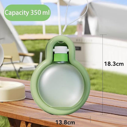 Pet Water Bottle, Portable Dog Water Bottle, Collapsible Leak Proof Puppy Drinker for Outdoor Walking, Traveling, Food Grade Plastic, 12 oz, Green