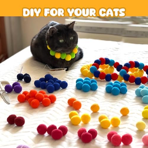 TEAWOO 50Pcs Cat Toys Pom Pom Balls with 1 Launcher Set, Interactive Cat Toy Stuff for Indoor Both Adult & Kitten Toys - Image 6