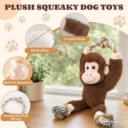Interactive Tug of War Plush with Squeaker Durable Dog Rope Chew Toys - Image 2