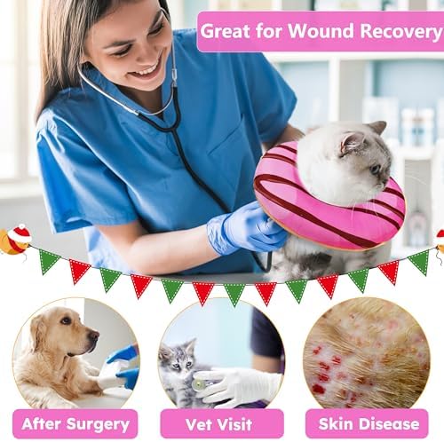Hpetppy Cat Cone Collar Soft, Cat Recovery Collar for Wound Healing Cute Donut Adjustable Kitten Cones to Stop Licking Comfortable Lightweight Neck Elizabethan Collars for Kittens After Surgery - Image 5