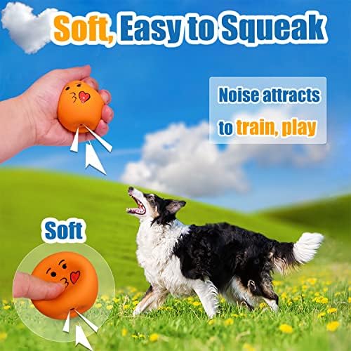 HOLYSTEED Squeaky Dog Toys for Medium Dogs, Round Latex Squeaky Balls 2.3" - Image 3