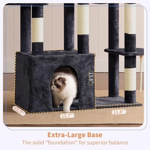 Heybly Heavy Duty Cat Tree with Large Base for Large Indoor Cats HCT026G - Image 4