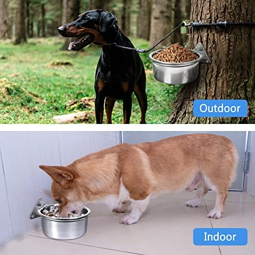 Raised Large Dog Bowls Wall Mount Pet Bowl, Collapsible Elevated Pet Bowl for Dog Cat Chicken Coop - 8 Cups / 2 Quart - Image 4