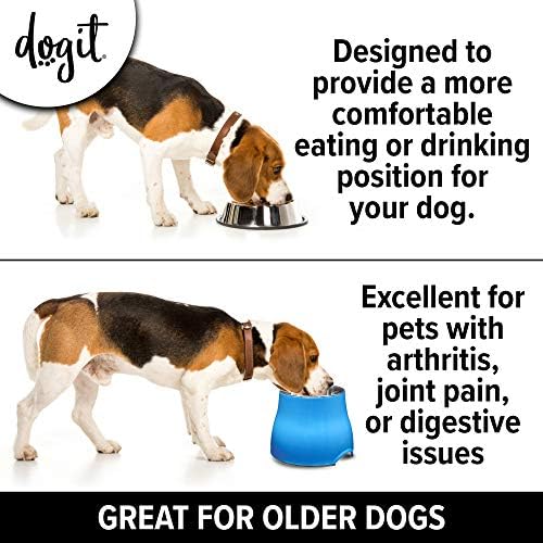 Dogit Elevated Dog Bowl, Blue - Image 3
