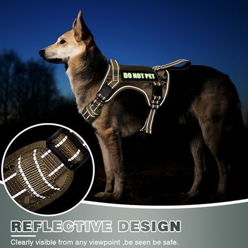 WINSEE Tactical Dog Harness, No Pull Dog Harness for Medium Large Dogs with Handle & Molle, Military Service Dog Vest Harness in Training Pet Harness for Small Dogs - Image 6