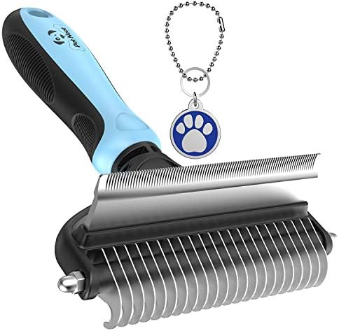 Dog Brush and Cat Brush – 2 Sided Pet Grooming Tool for Deshedding, Mats & Tangles Removing – No More Nasty Shedding and Flying Hair by Pet+Neat