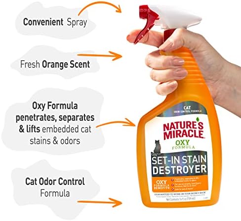 Nature's Miracle Oxy Set-In Stain Destroyer, Cat Odor Control, 24 oz - Image 6