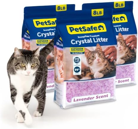 PetSafe ScoopFree Premium Crystal Litter, Lavender Scent, 8Lb Bag, 3 Pack by PetSafe