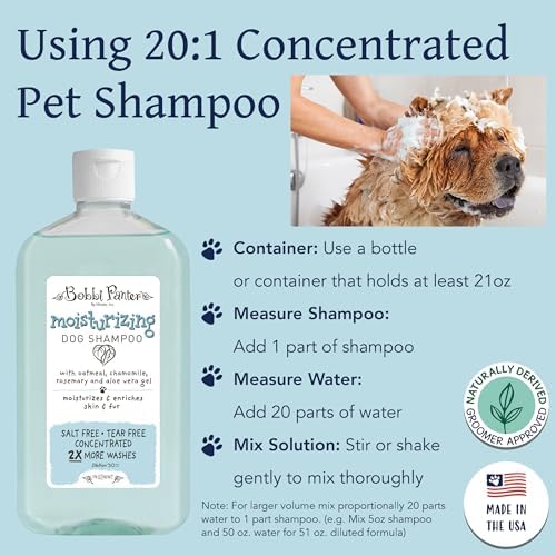 Bobbi Panter Oatmeal Dog Shampoo Aloe Vera, Chamomile & Rosemary – Moisturizing Natural Formula for Dry Skin, Tear-Free, 30:1 Concentrate, Made in USA, 14 oz - Image 5