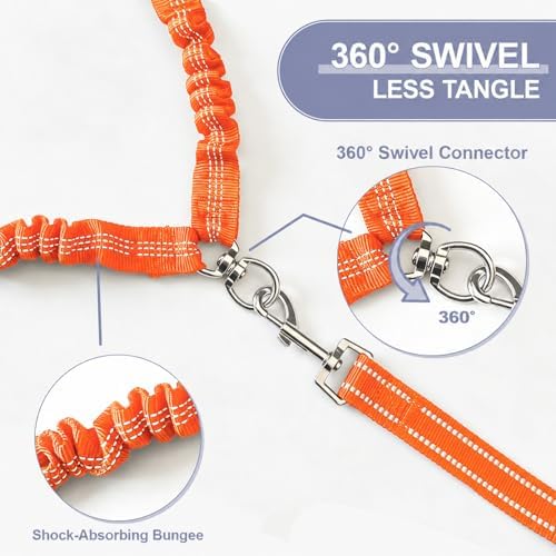 Double Dog Leash Padded Handle 360°Swivel No Tangle Dual Leash for Two Dogs - Image 3
