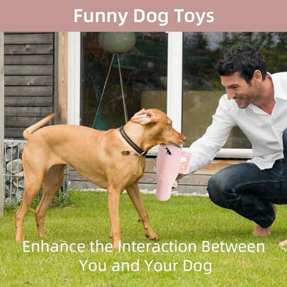 Funny Squeaky Dog Toys with Handle - Pink (Small/Medium/Large) - Image 5