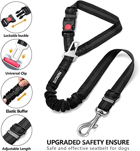 2 Piece Set Retractable Dog Car Seatbelts - Adjustable Pet Seat Belt for Vehicle Headrest Restraint - Heavy Duty & Elastic & Durable Car Harness - Image 3