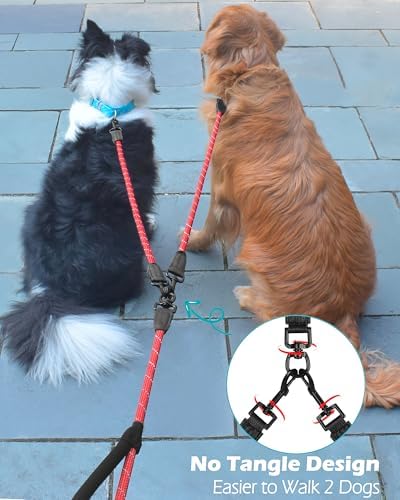 PetBonus Rope Double Dog Leash, No Tangle Dual Leash for Walking Two Dogs - Image 3