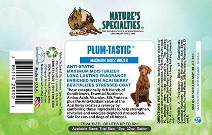 Nature's Specialties Plum-Tastic Ultra Concentrated Dog Conditioner for Pets, Makes up to 4 Gallons, Natural Choice for Professional Groomers, Maximum Moisture, Made in USA, 16 oz - Image 2