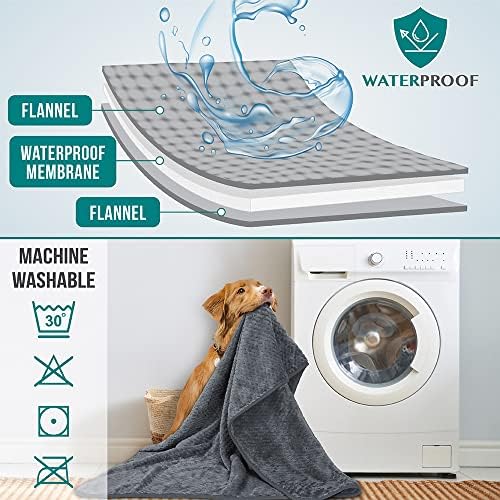 PetAmi Waterproof Dog Blanket, Leakproof Puppy Blanket, 40x60 Dark Gray - Image 4