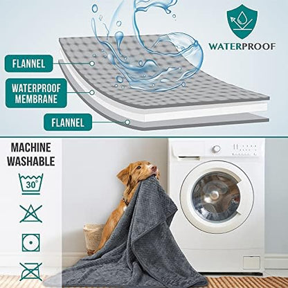 PetAmi Waterproof Dog Blanket, Leakproof Puppy Blanket, 40x60 Dark Gray - Image 4